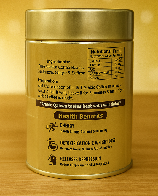 Healthy & Tasty Arabic Coffee – Saffron & Cardamom Blend | Detox & Mood Uplift